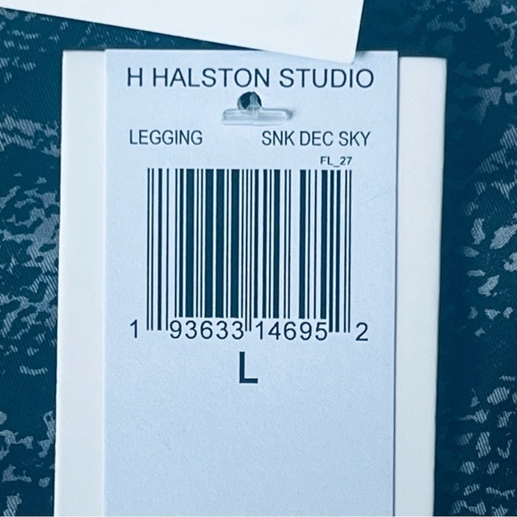 H Halston Studio Yoga pants bicolor snake December sky HSWS2160005 size L - Picture 7 of 13